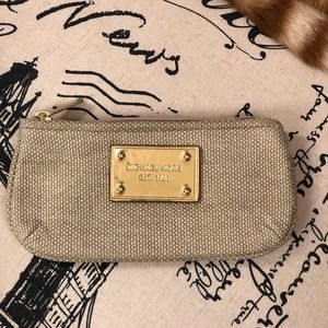 Michael Kors fabric zipper travel pouch